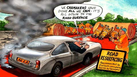 You are currently viewing Les plans fous de l’industrie automobile pour lutter contre les émissions de C02 : 520 milliards pour re-surfacer les routes européennes !